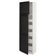 SEKTION / MAXIMERA Gabinete alto+2 prta/estantes/5 cjn, blanco/Lerhyttan teñido en negro, 24x15x80 "