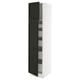 SEKTION / MAXIMERA Gabinete alto+2 prta/estantes/5 cjn, blanco/Lerhyttan teñido en negro, 18x24x80 "