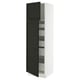 SEKTION / MAXIMERA Gabinete alto+2 prta/estantes/5 cjn, blanco/Lerhyttan teñido en negro, 24x24x80 "