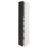 SEKTION / MAXIMERA Gabinete alto+2 prta/estantes/5 cjn, blanco/Nickebo antracita mate, 15x24x90 "