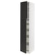 SEKTION / MAXIMERA Gabinete alto+2 prta/estantes/5 cjn, blanco/Nickebo antracita mate, 18x24x90 "