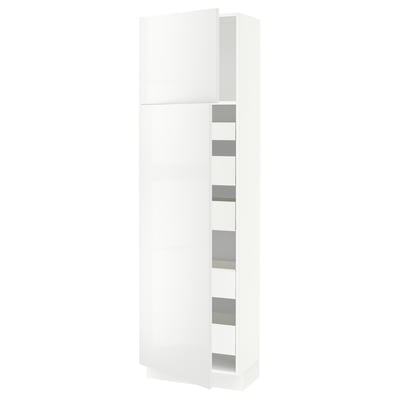 SEKTION / MAXIMERA Gabinete alto+2 prta/estantes/5 cjn, blanco/Ringhult blanco, 24x15x80 "