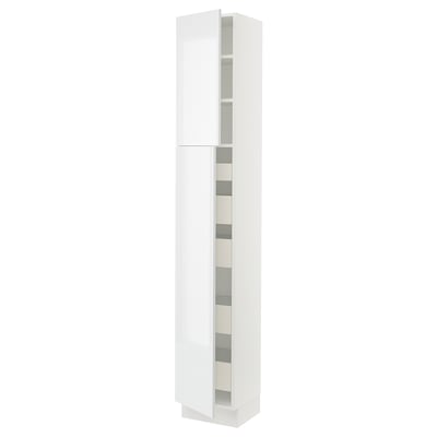 SEKTION / MAXIMERA Gabinete alto+2 prta/estantes/5 cjn, blanco/Ringhult blanco, 15x15x90 "