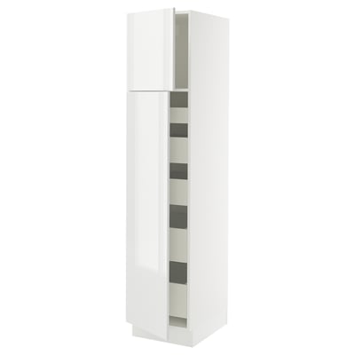 SEKTION / MAXIMERA Gabinete alto+2 prta/estantes/5 cjn, blanco/Ringhult blanco, 18x24x80 "