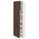 SEKTION / MAXIMERA Gabinete alto+2 prta/estantes/5 cjn, blanco/Sinarp marrón, 24x15x80 "