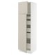 SEKTION / MAXIMERA Gabinete alto+2 prta/estantes/5 cjn, blanco/Stensund beige, 24x24x80 "