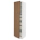 SEKTION / MAXIMERA Gabinete alto+2 prta/estantes/5 cjn, blanco/Tistorp efecto nogal marrón, 24x24x90 "