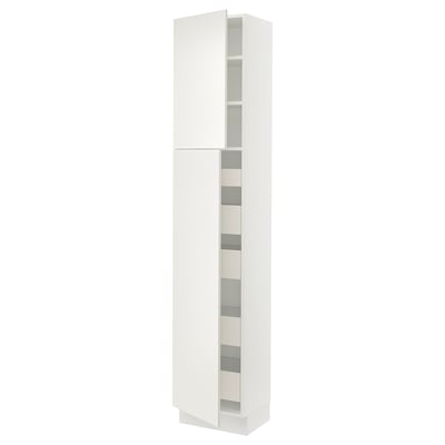 SEKTION / MAXIMERA Gabinete alto+2 prta/estantes/5 cjn, blanco/Veddinge blanco, 18x15x90 "
