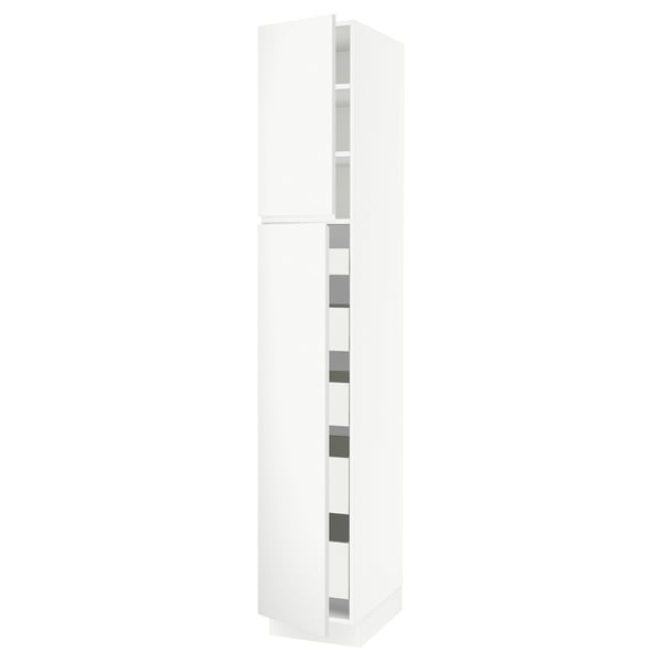 SEKTION / MAXIMERA Gabinete alto+2 prta/estantes/5 cjn, blanco/Voxtorp blanco mate, 15x24x90 "