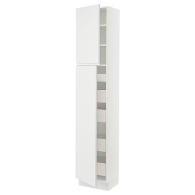 SEKTION / MAXIMERA Gabinete alto+2 prta/estantes/5 cjn, blanco/Voxtorp blanco mate, 18x15x90 "