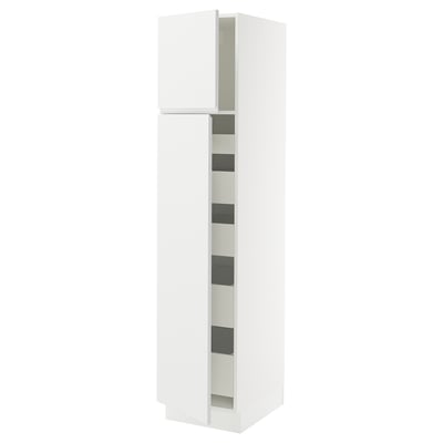 SEKTION / MAXIMERA Gabinete alto+2 prta/estantes/5 cjn, blanco/Voxtorp blanco mate, 18x24x80 "