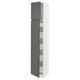 SEKTION / MAXIMERA Gabinete alto+2 prta/estantes/5 cjn, blanco/Voxtorp gris oscuro, 15x15x80 "