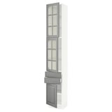 SEKTION / MAXIMERA Gabinete alto+2 prta vidrio/2cj/1pt, blanco/Bodbyn gris, 15x15x90 "