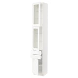 SEKTION / MAXIMERA Gabinete alto+2 prta vidrio/2cj/1pt, blanco Enköping/blanco efecto madera, 15x15x90 "
