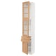 SEKTION / MAXIMERA Gabinete alto+2 prta vidrio/2cj/1pt, blanco/Vedhamn roble, 18x15x90 "