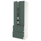 SEKTION / MAXIMERA Gabinete alto+2 puertas/2 frnt/4cjn, blanco/Aspudden gris verdoso oscuro, 30x24x90 "