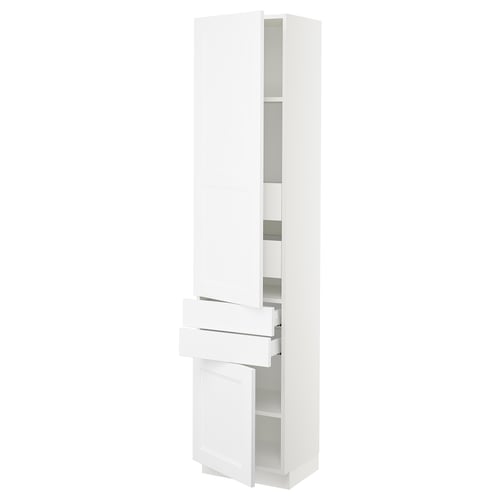 SEKTION / MAXIMERA Gabinete alto+2 puertas/2 frnt/4cjn, blanco/Axstad blanco mate, 18x15x80 "