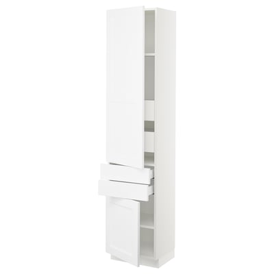 SEKTION / MAXIMERA Gabinete alto+2 puertas/2 frnt/4cjn, blanco/Axstad blanco mate, 18x15x80 "