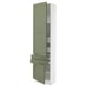 SEKTION / MAXIMERA Gabinete alto+2 puertas/2 frnt/4cjn, blanco/Axstad gris-verde, 24x15x90 "