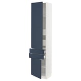 SEKTION / MAXIMERA Gabinete alto+2 puertas/2 frnt/4cjn, blanco Axstad/mate azul, 18x15x80 "