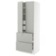 SEKTION / MAXIMERA Gabinete alto+2 puertas/2 frnt/4cjn, blanco/Havstorp gris claro, 30x24x80 "