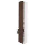 SEKTION / MAXIMERA Gabinete alto+2 puertas/2 frnt/4cjn, blanco/Sinarp marrón, 15x15x90 "