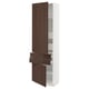 SEKTION / MAXIMERA Gabinete alto+2 puertas/2 frnt/4cjn, blanco/Sinarp marrón, 24x15x80 "