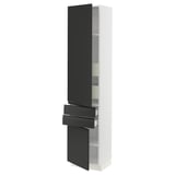SEKTION / MAXIMERA Gabinete alto+2 puertas/2 frnt/4cjn, blanco/Upplöv antracita mate, 18x15x80 "