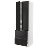 SEKTION / MAXIMERA Gabinete alto+2 puertas/2 frnt/4cjn, blanco/Upplöv antracita mate, 30x24x90 "