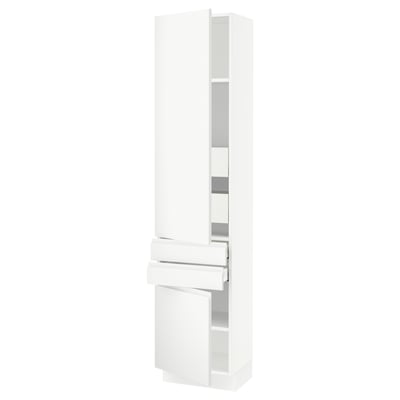 SEKTION / MAXIMERA Gabinete alto+2 puertas/2 frnt/4cjn, blanco/Voxtorp blanco mate, 18x15x80 "
