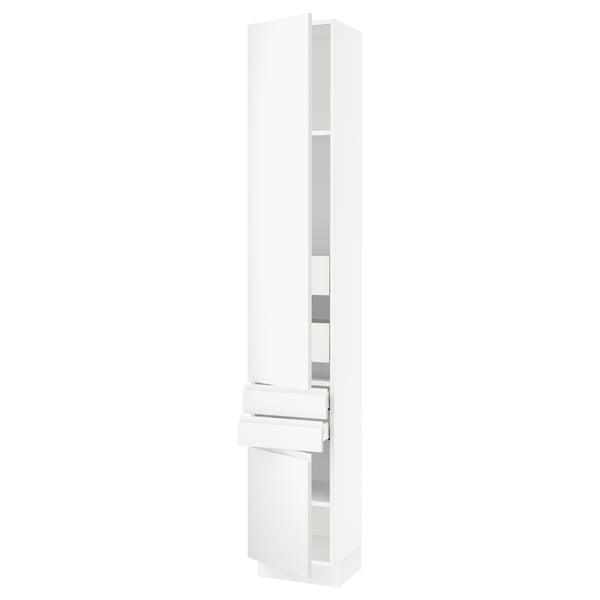 SEKTION / MAXIMERA Gabinete alto+2 puertas/2 frnt/4cjn, blanco/Voxtorp blanco mate, 15x15x90 "