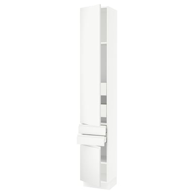 SEKTION / MAXIMERA Gabinete alto+2 puertas/2 frnt/4cjn, blanco/Voxtorp blanco mate, 15x15x90 "