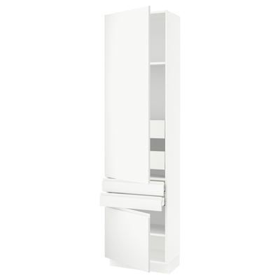 SEKTION / MAXIMERA Gabinete alto+2 puertas/2 frnt/4cjn, blanco/Voxtorp blanco mate, 24x15x90 "
