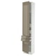 SEKTION / MAXIMERA Gabinete alto+2 puertas/2 frnt/4cjn, blanco/Voxtorp marrón grisáceo oscuro alto brillo, 18x15x90 "