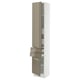 SEKTION / MAXIMERA Gabinete alto+2 puertas/2 frnt/4cjn, blanco/Voxtorp marrón grisáceo oscuro alto brillo, 15x15x80 "