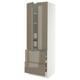 SEKTION / MAXIMERA Gabinete alto+2 puertas/2 frnt/4cjn, blanco/Voxtorp marrón grisáceo oscuro alto brillo, 30x24x90 "