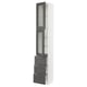 SEKTION / MAXIMERA Gabinete alto+2 puertas vidrio/3 cj, blanco/Axstad gris oscuro, 15x15x90 "