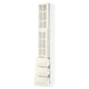 SEKTION / MAXIMERA Gabinete alto+2 puertas vidrio/3 cj, blanco/Bodbyn color hueso, 15x15x90 "