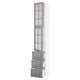 SEKTION / MAXIMERA Gabinete alto+2 puertas vidrio/3 cj, blanco/Bodbyn gris, 15x15x90 "