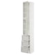 SEKTION / MAXIMERA Gabinete alto+2 puertas vidrio/3 cj, blanco/Lerhyttan gris claro, 15x15x90 "
