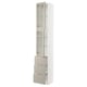 SEKTION / MAXIMERA Gabinete alto+2 puertas vidrio/3 cj, blanco/Stensund beige, 15x15x90 "
