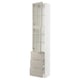 SEKTION / MAXIMERA Gabinete alto+2 puertas vidrio/3 cj, blanco/Stensund beige, 18x15x90 "