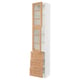SEKTION / MAXIMERA Gabinete alto+2 puertas vidrio/3 cj, blanco/Vedhamn roble, 18x15x90 "