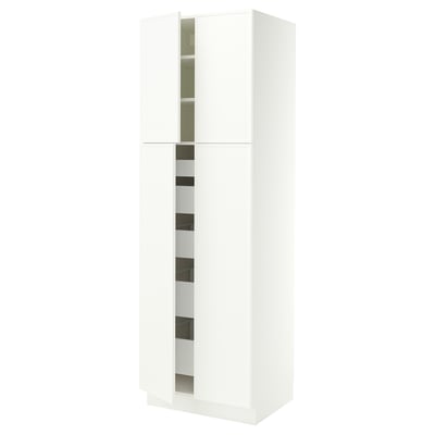 SEKTION / MAXIMERA Gabinete alto+4 puertas vidrio/5 cj, blanco/Aspudden blanco mate, 30x24x90 "