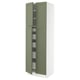 SEKTION / MAXIMERA Gabinete alto+4 puertas vidrio/5 cj, blanco/Axstad gris-verde, 30x24x90 "