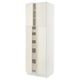 SEKTION / MAXIMERA Gabinete alto+4 puertas vidrio/5 cj, blanco/Bodbyn color hueso, 30x24x90 "