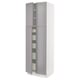 SEKTION / MAXIMERA Gabinete alto+4 puertas vidrio/5 cj, blanco/Bodbyn gris, 30x24x90 "