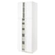 SEKTION / MAXIMERA Gabinete alto+4 puertas vidrio/5 cj, blanco Enköping/blanco efecto madera, 30x24x90 "