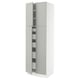 SEKTION / MAXIMERA Gabinete alto+4 puertas vidrio/5 cj, blanco/Havstorp gris claro, 30x24x90 "