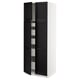 SEKTION / MAXIMERA Gabinete alto+4 puertas vidrio/5 cj, blanco/Lerhyttan teñido en negro, 30x24x80 "